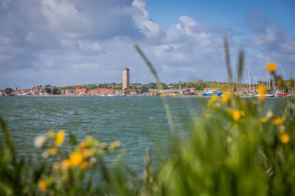 dorp West-Terschelling met vuurtoren de Brandaris